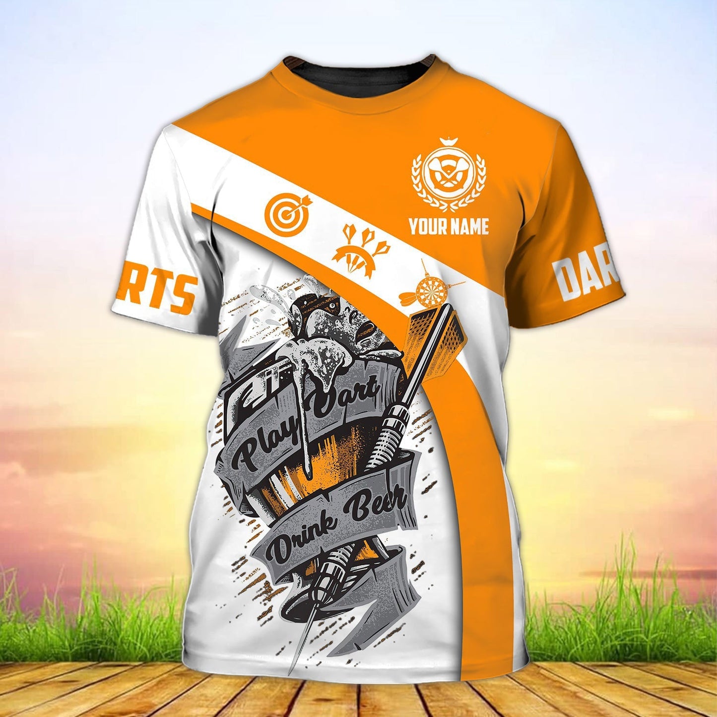 Customized Playing Dart Drink Beer 3D Shirt, Funny Dart Shirt, Player Dart Uniform Shirts TO0882