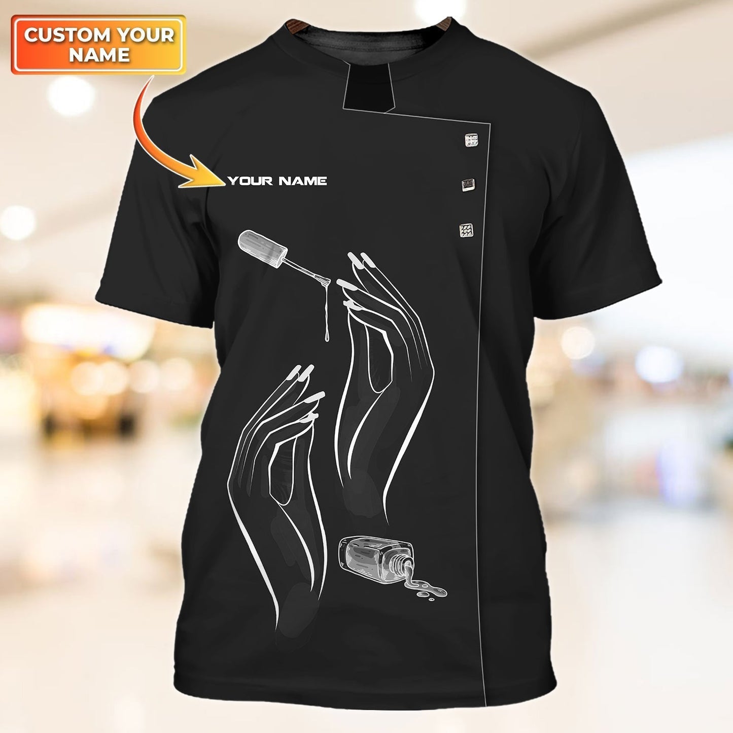 Personalized Black Nail Shirt For Her, New Gift For Nail Technician, Best Tshirt For Nail Tech TO0965