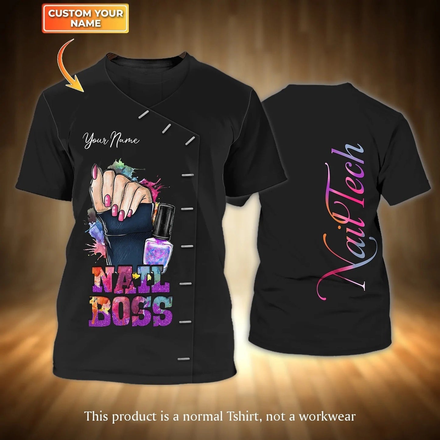 Custom Nail Tech Shirt, Nail Boss Tshirt Manicurist Gift For Nail Men Women, Nail Technician Gifts TO2446