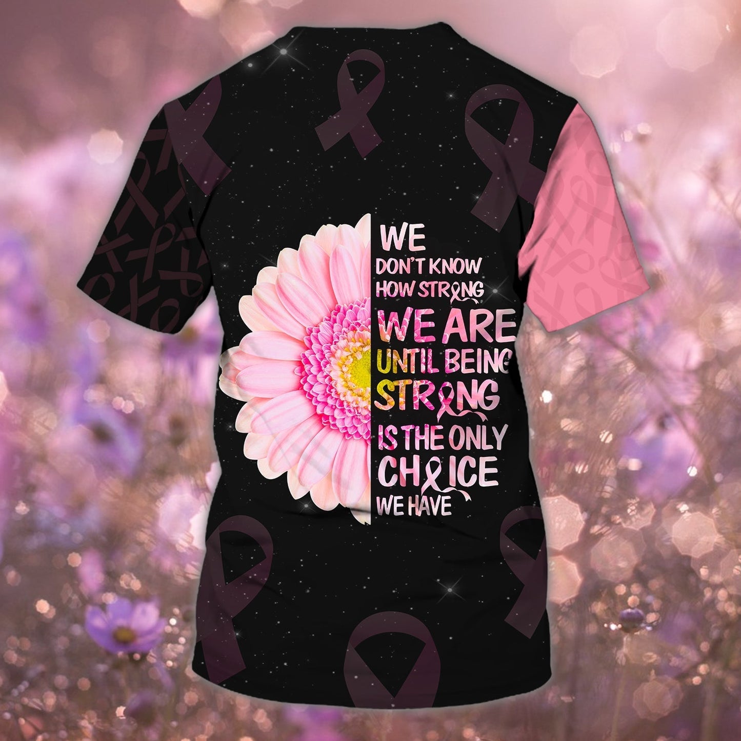 3D T Shirt Breast Cancer, Personalized Name 3D Cancer Shirt TO2413