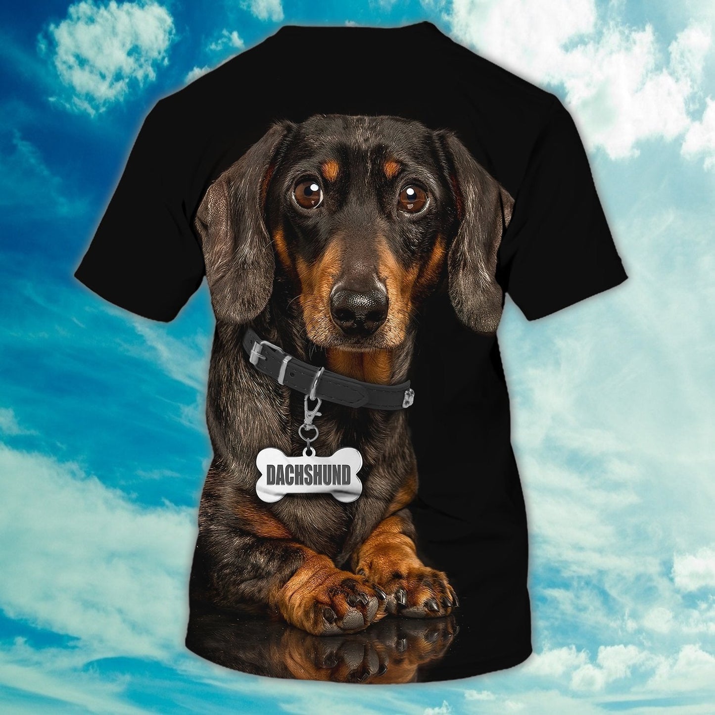 Custom Name Love Dachshund 3D Full Printed T Shirt, Black Shirt For Dog Lovers TO1107