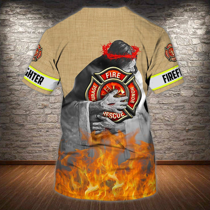 Personalized 3D T Shirt For Fire Man, Sublimation Firefighter Shirts, Birthday Gift To Firefighters TO0633