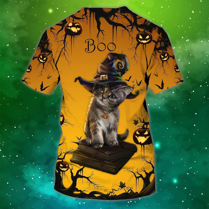 Customized 3D Cat Boo Halloween Nightmare Tshirt, Halloween Gift To Cat Lovers TO2318