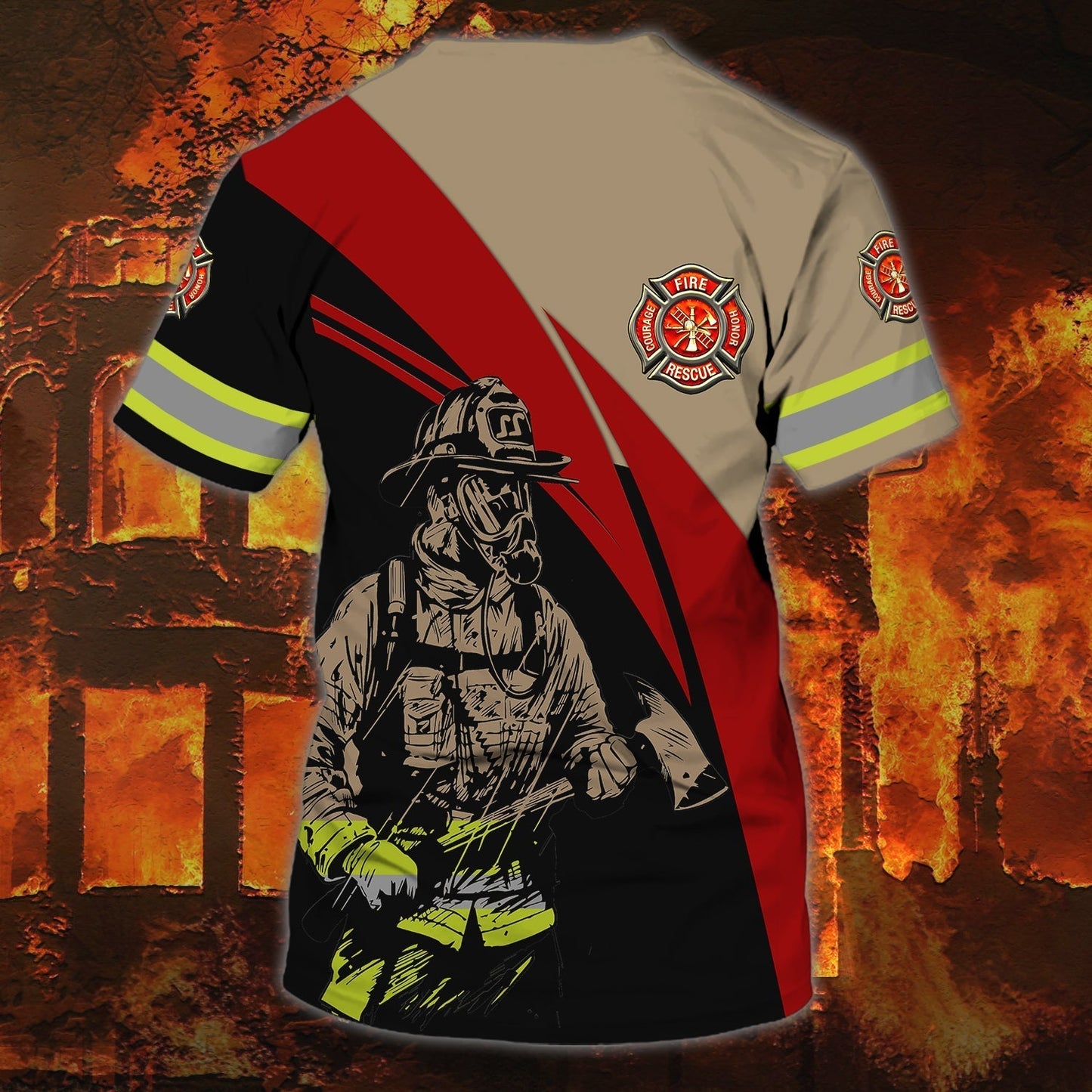 Customized Name 3D Fire Man Shirt, Firefighter Job Tshirt, Gift For Firefighter Friend, Dad Firefighter Gifts TO0643