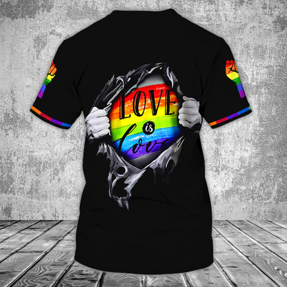 Personalized Love Is Love T Shirt For Gaymer, Lesbian Custom Shirt, Pride Gift For Lesbian, Gift For Couple Gay Man LO0834