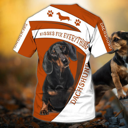 Personalized Name 3D Tshirt Dachshund Orange Cool Dog Shirts TO1110