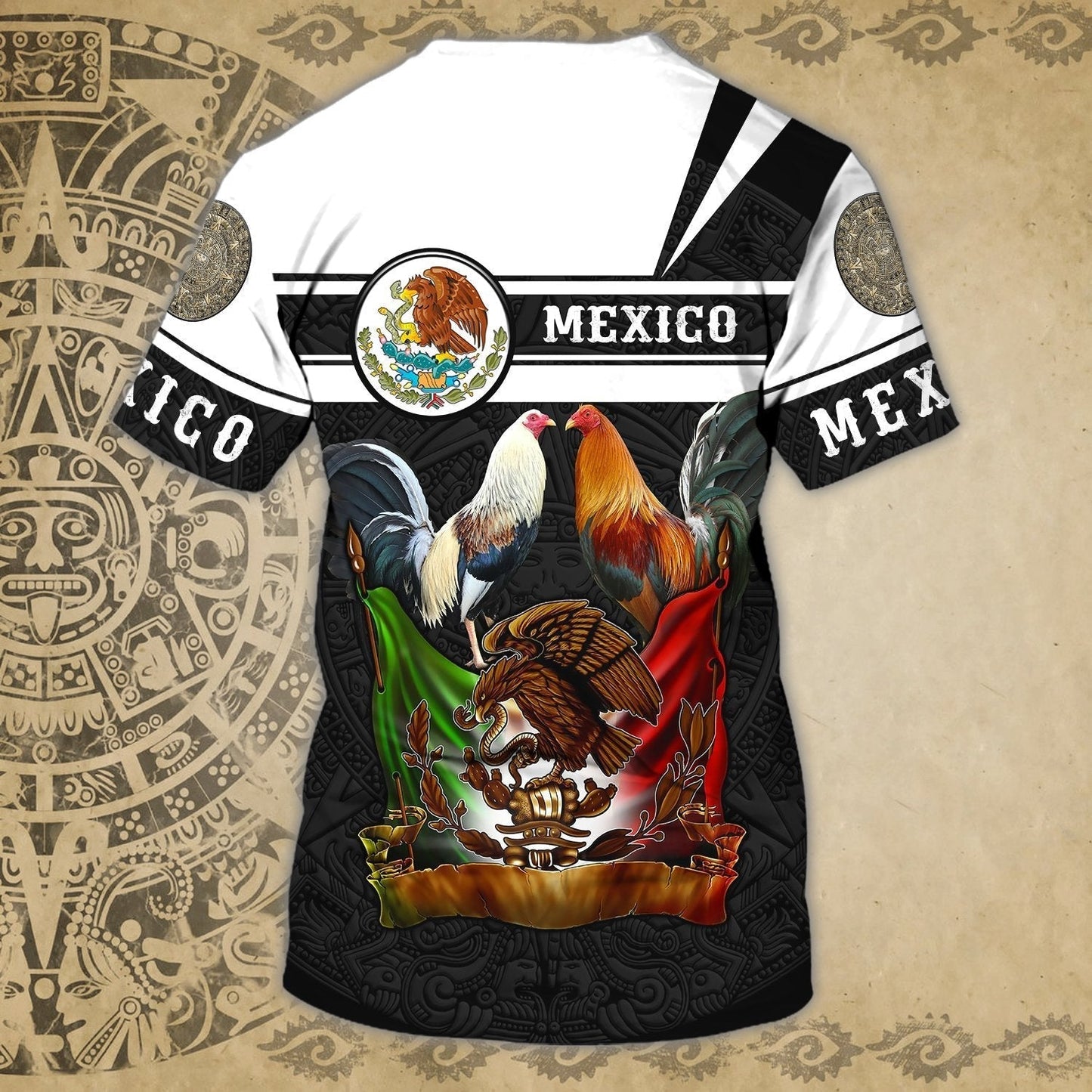 Customized 3D full printed Mexico Shirt, Rooster and Eagle Mexican Shirt, Mexico Shirts TO0832