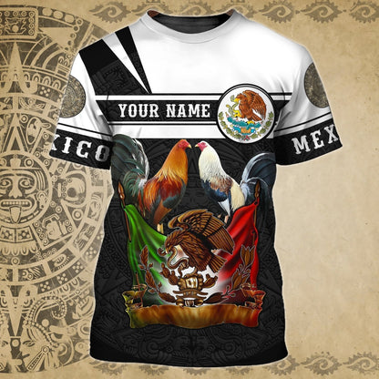 Customized 3D full printed Mexico Shirt, Rooster and Eagle Mexican Shirt, Mexico Shirts TO0832