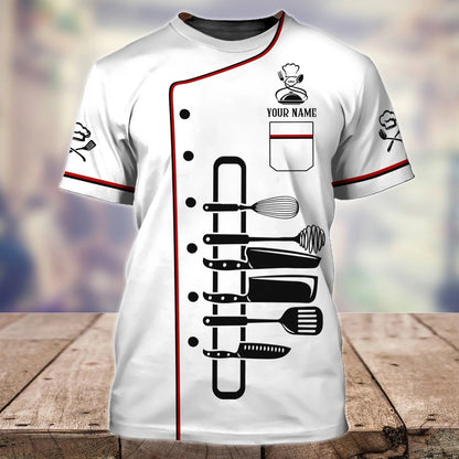 Personalized Funny White Chef Shirt, Relax The Awesome Chef Is Here, Master Chef T Shirts TO1053