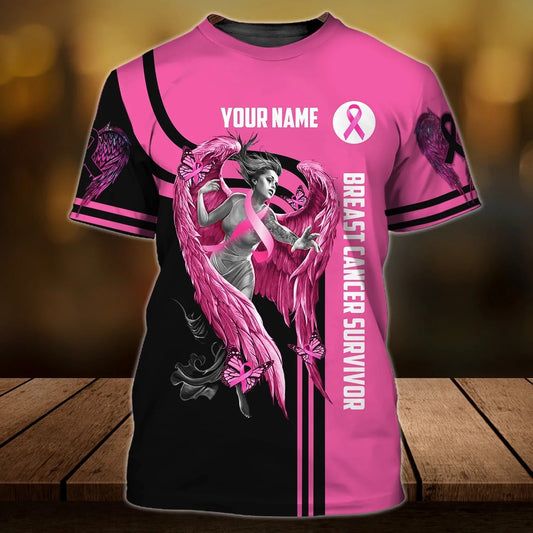 Custom 3D All Over Print Breast Cancer T Shirt For Her, Breast Cancer Survivor Gifts TO2432