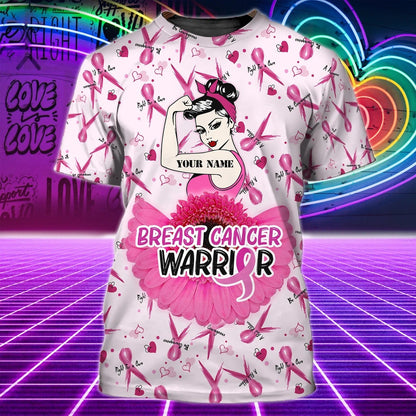 Custom Women Breast Cancer Warrior Shirt, Breast Cancer Survivor 3D Print Shirt TO2431