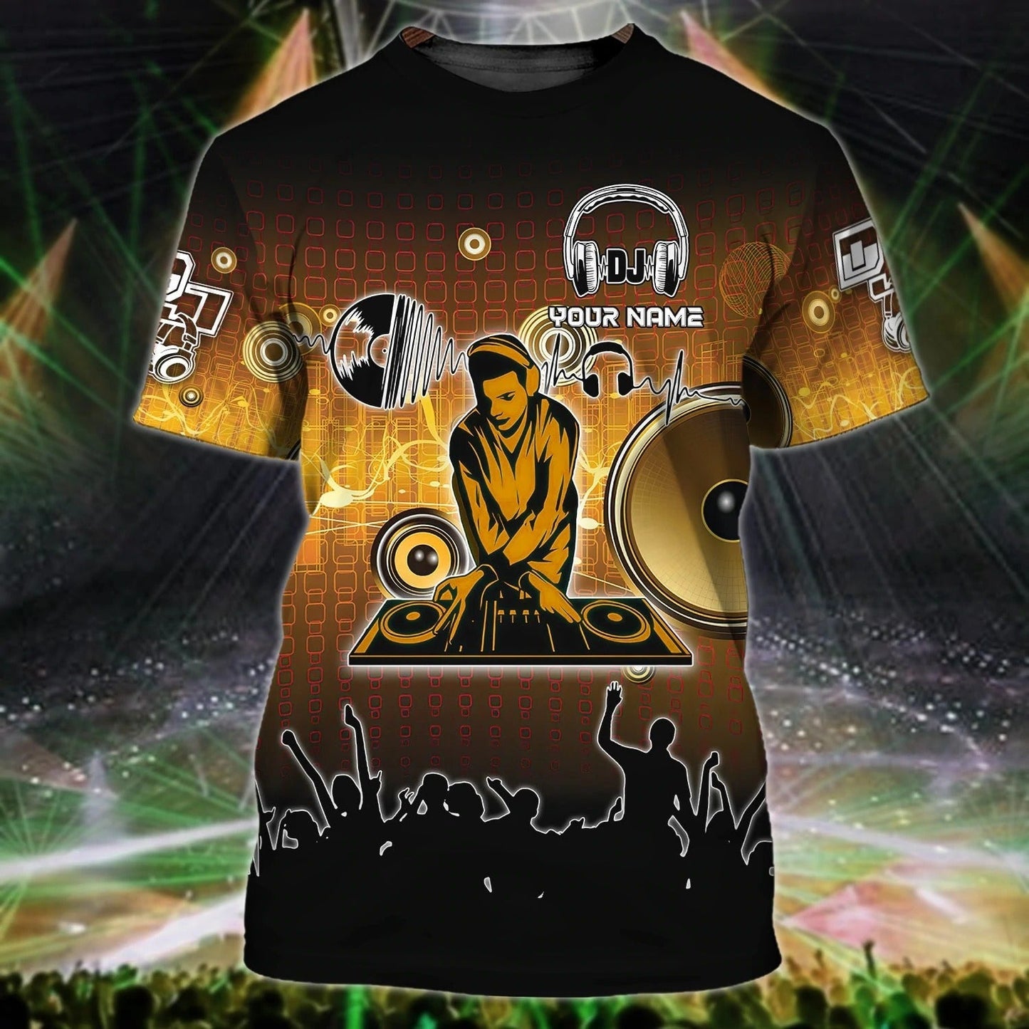 Custom With Name Dj 3D T Shirt, Disco Night Live Dj Music Dance Never End, I Love Dj 3D Shirts, Dj Musican Lover Gift TO0020