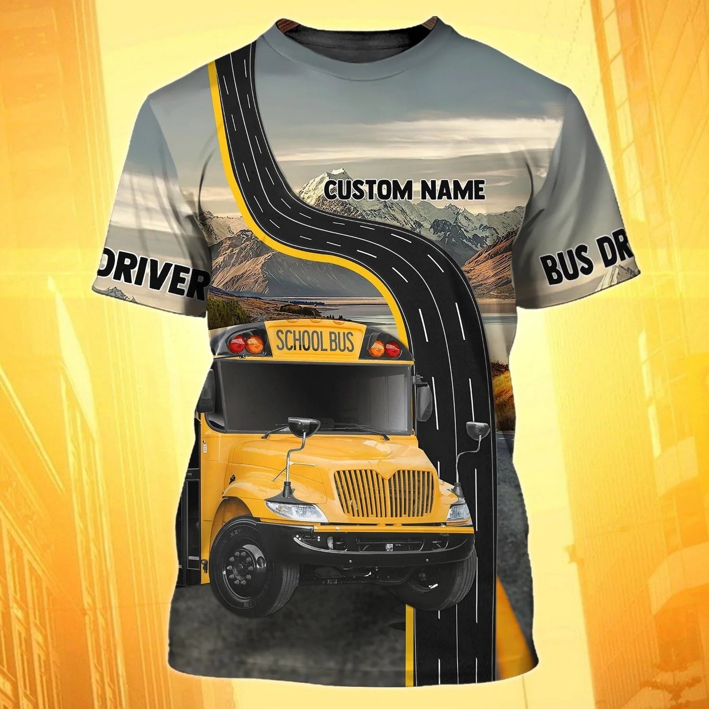 Custom Name 3D All Over Print School Bus T Shirt Men Women, School Bus Driver Shirt Premium TO2270