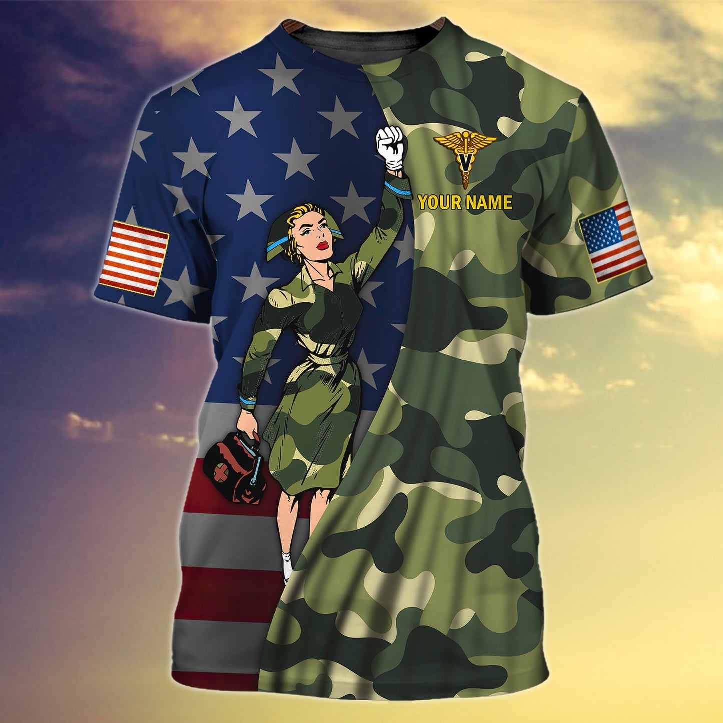 I'm A Veteran And A Nurse - Personalized Name 3D All Over Print T Shirt TO3195