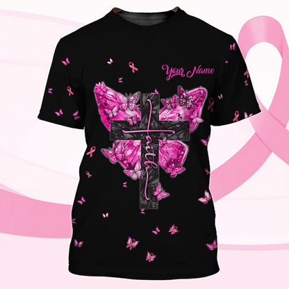 A Breast Cancer Warrior Born In August, Personalized Name 3D Shirt, Breast Cancer Tshirt TO2412