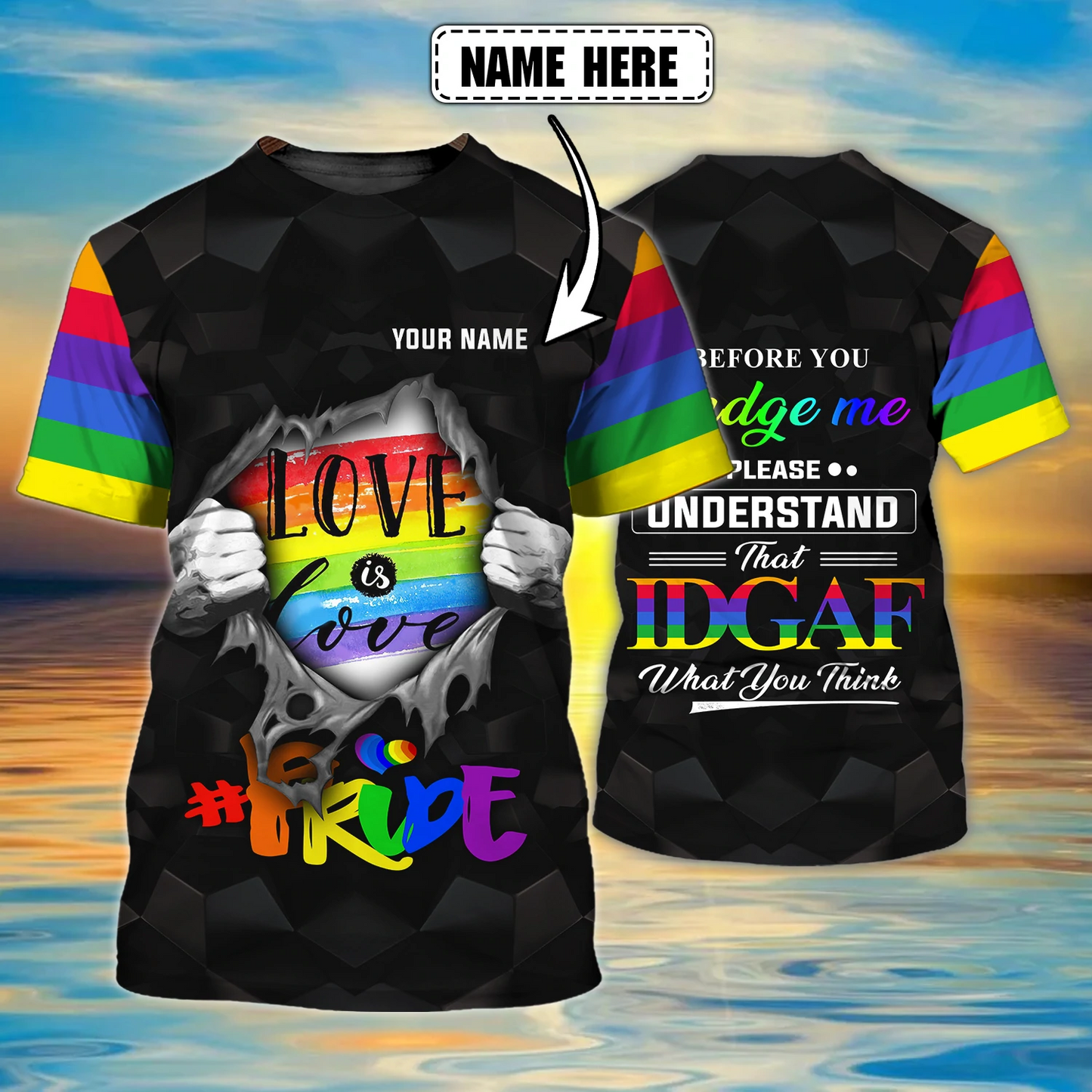 Personalized T Shirt For Couple Gay Man, Gift For Gaymer, Pride Shirt For Lesbian, Love Is Love Shirt LO0827