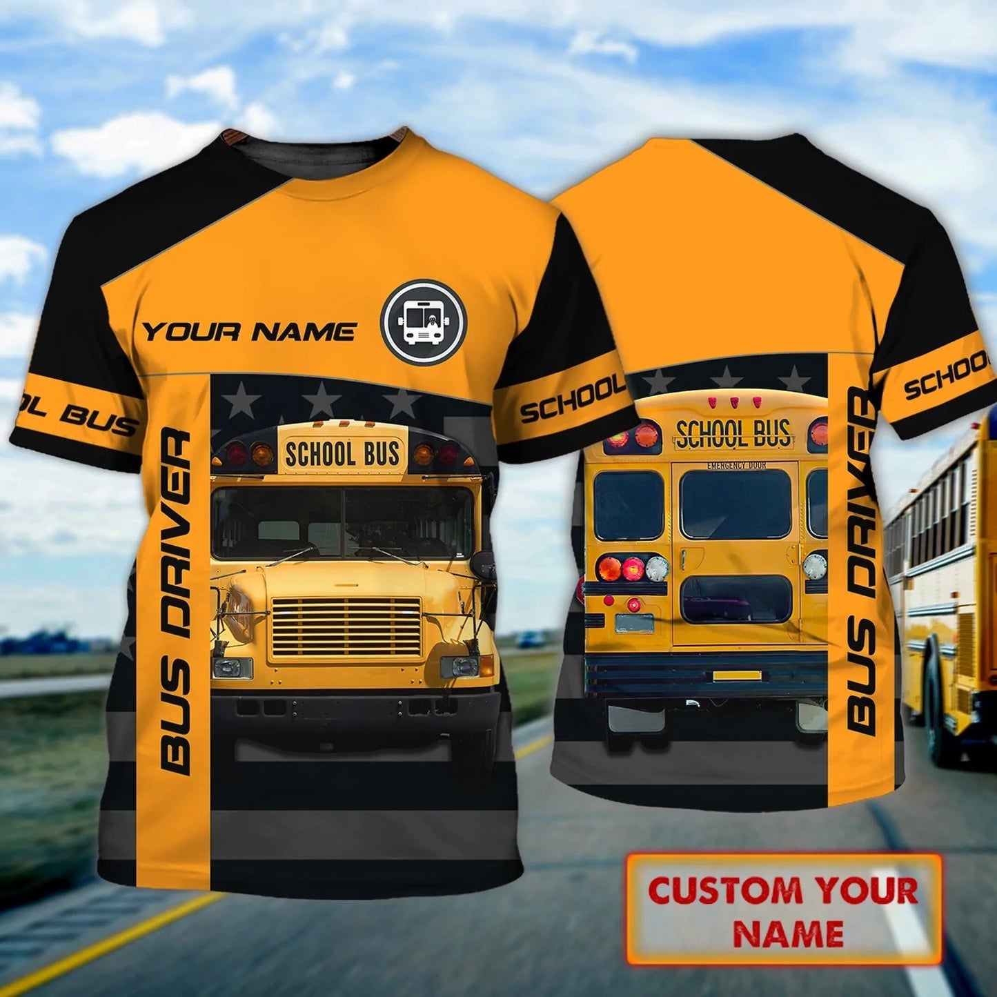 School Bus Driver Shirt, Personalized Name 3D Tshirt For Bus Driver Of Schools TO2262