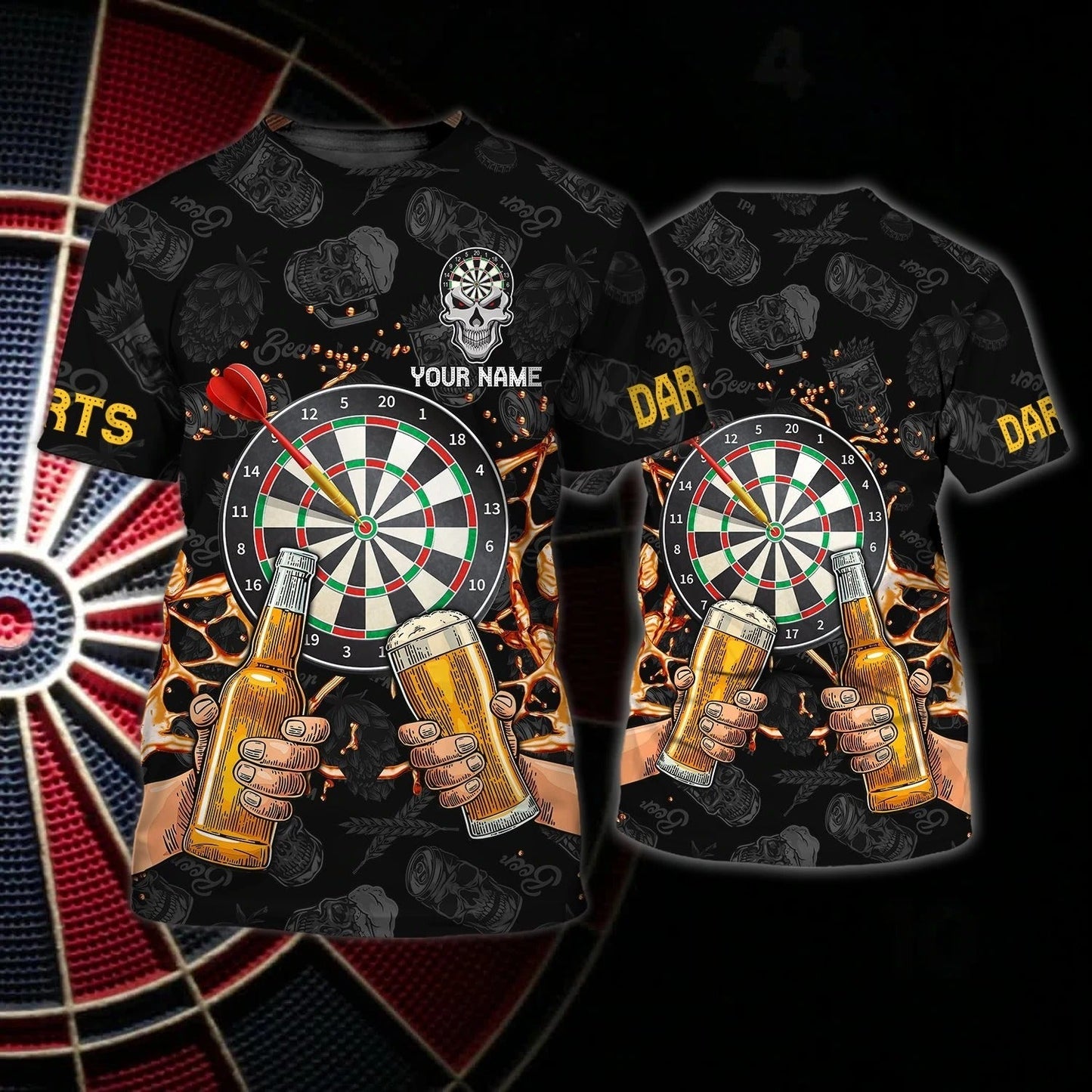 Personalized 3D Full Print Dart And Beer Shirt For Men And Women, Drinking Beer Dart Shirt, Dart Gift TO0672