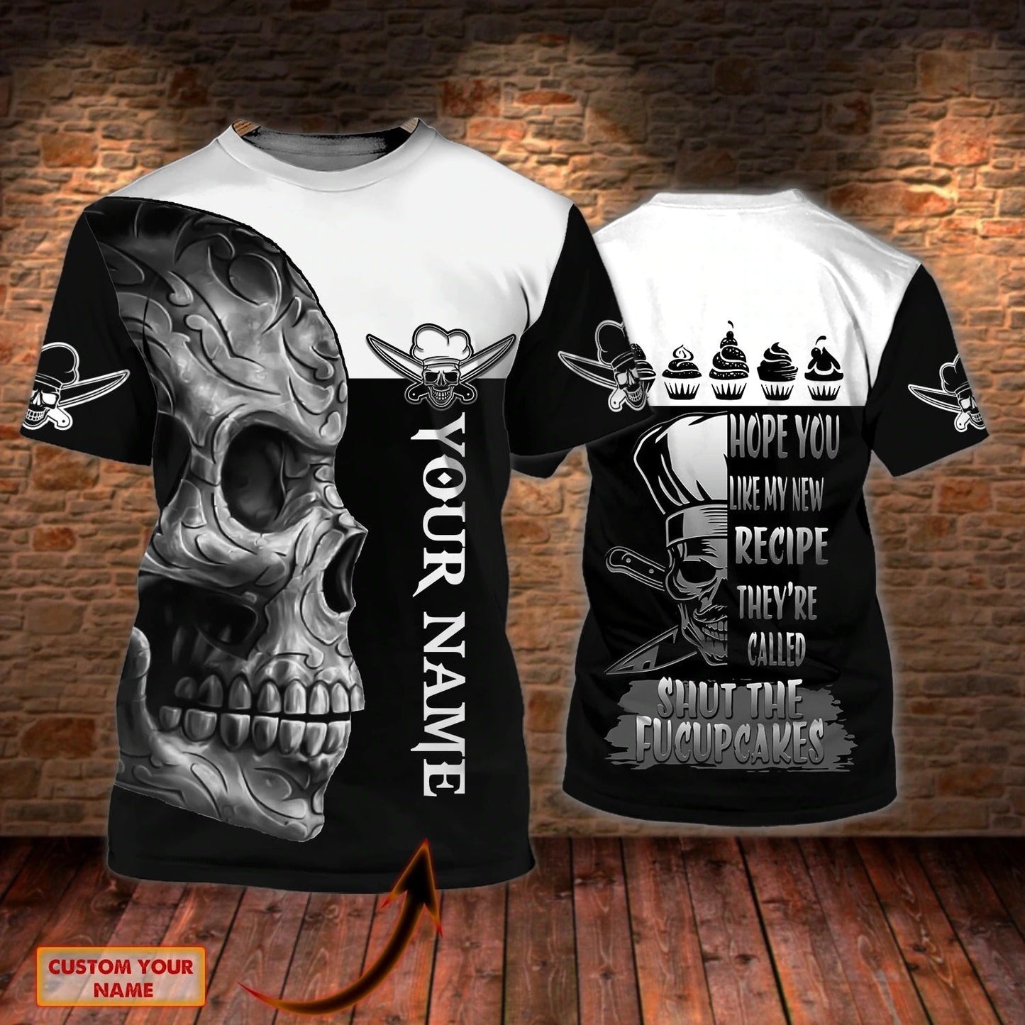 Personalized Master Chef Skull Tee 3D Shirt, Sublimation Skull Master Chef For Cooking Lover, Present For Chef TO0265