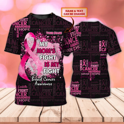 Personalized Pink Breast Cancer Awareness 3D All Over Print T Shirt TO2417