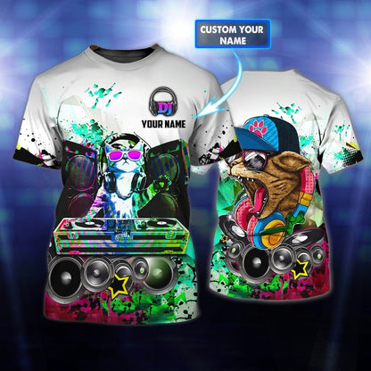 Dj Cat 3D All Over Print Shirt, To My Son Daughter Dj Lover, Boyfriend Dj Deezay Gifts, Dj Shirts TO0046