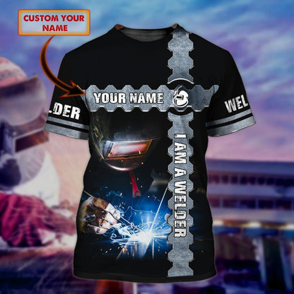 3D All Over Print Custom Name Welder Shirt, I'm a Welder, Job Welder Worker Shirt TO3122