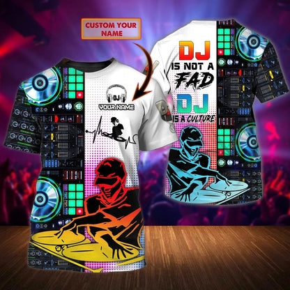 Customized With Name Colorful 3D T Shirt For Dj, Unisex 3D Deejay Tee Shirts, Musican Playing Dj Shirts TO0036