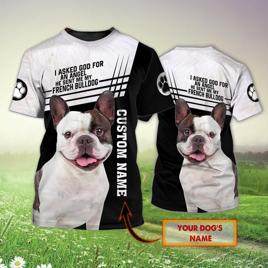 Customized With Name 3D All Over Printed Shirt For Dog Lovers French Bulldog 3D Tee Shirts TO1123