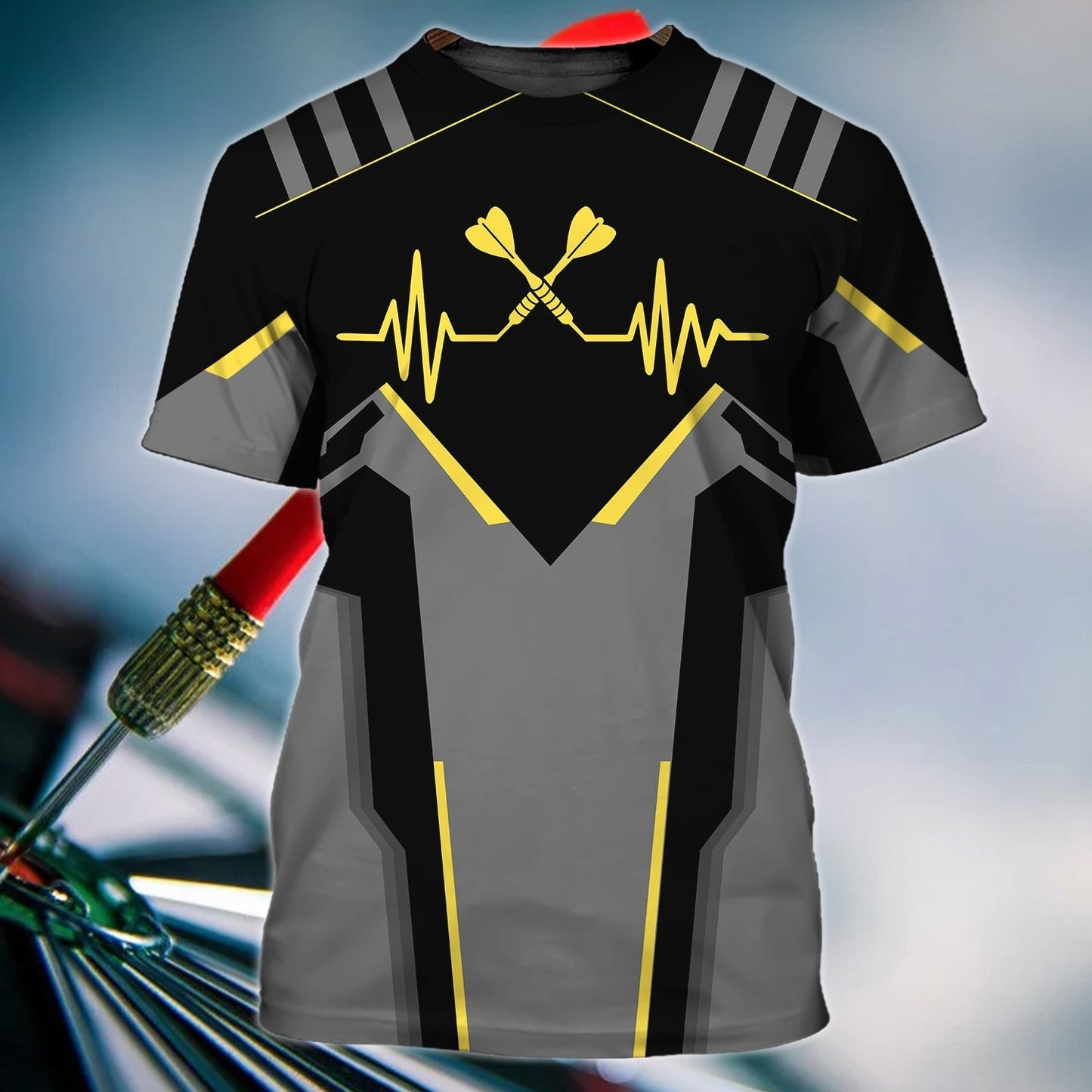 Darts Heart Pulse Line Personalized Name 3D Tshirt, Dart On T Shirts TO0898