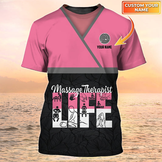 Custom 3D Massage Therapist Shirts Men Women, Life Massage Uniform Tad TO1139