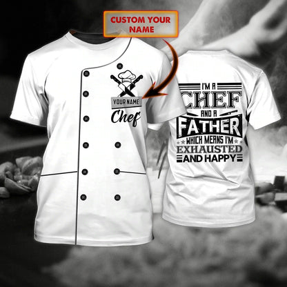 Chef 3D Shirt, Bakery Chef Full Print Tee Shirt, Personalized Name 3D Tshirt, Sublimation Master Chef T Shirt TO0261