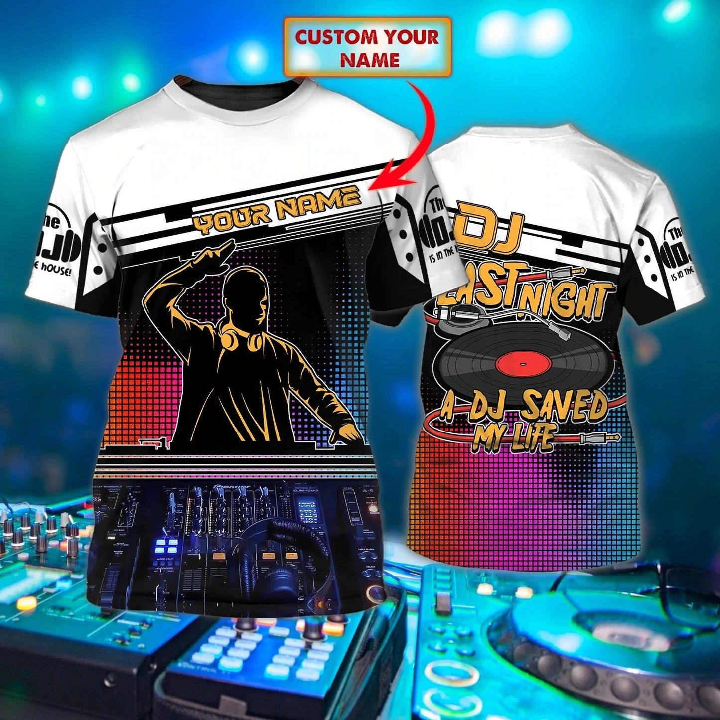 Personalized 3D Full Print Disc Jockey Shirt For Men And Woman, Unisex Dj Shirts, Dj Tshirt For Summer Concert TO0048