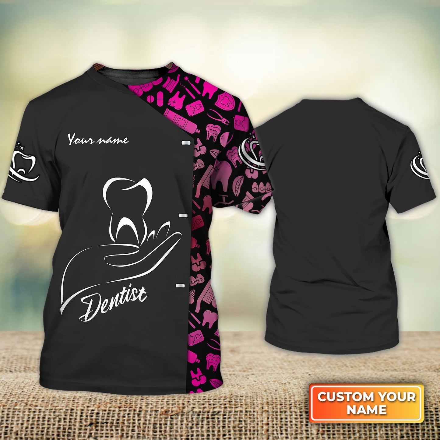 Custom Dentist T Shirt Tooth Dentist Dentistry Dental Uniform All Over Print Shirts TO1598