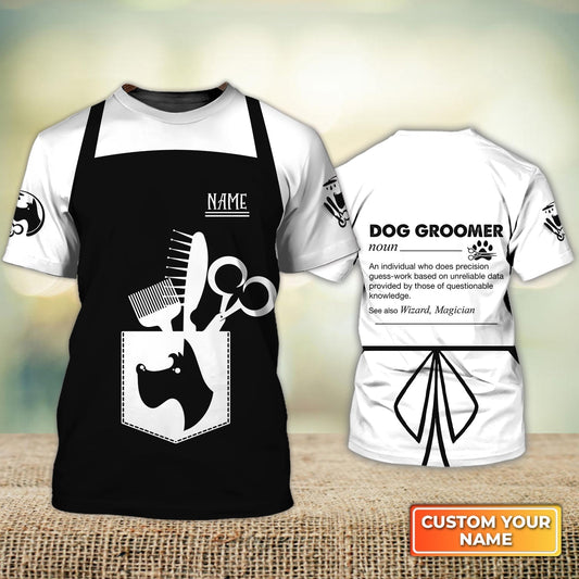 Custom 3D All Over Print Cute Dog Groomer Shirt Apron Dog Groomer Pet Groomer Uniform Salon Pet TO1303