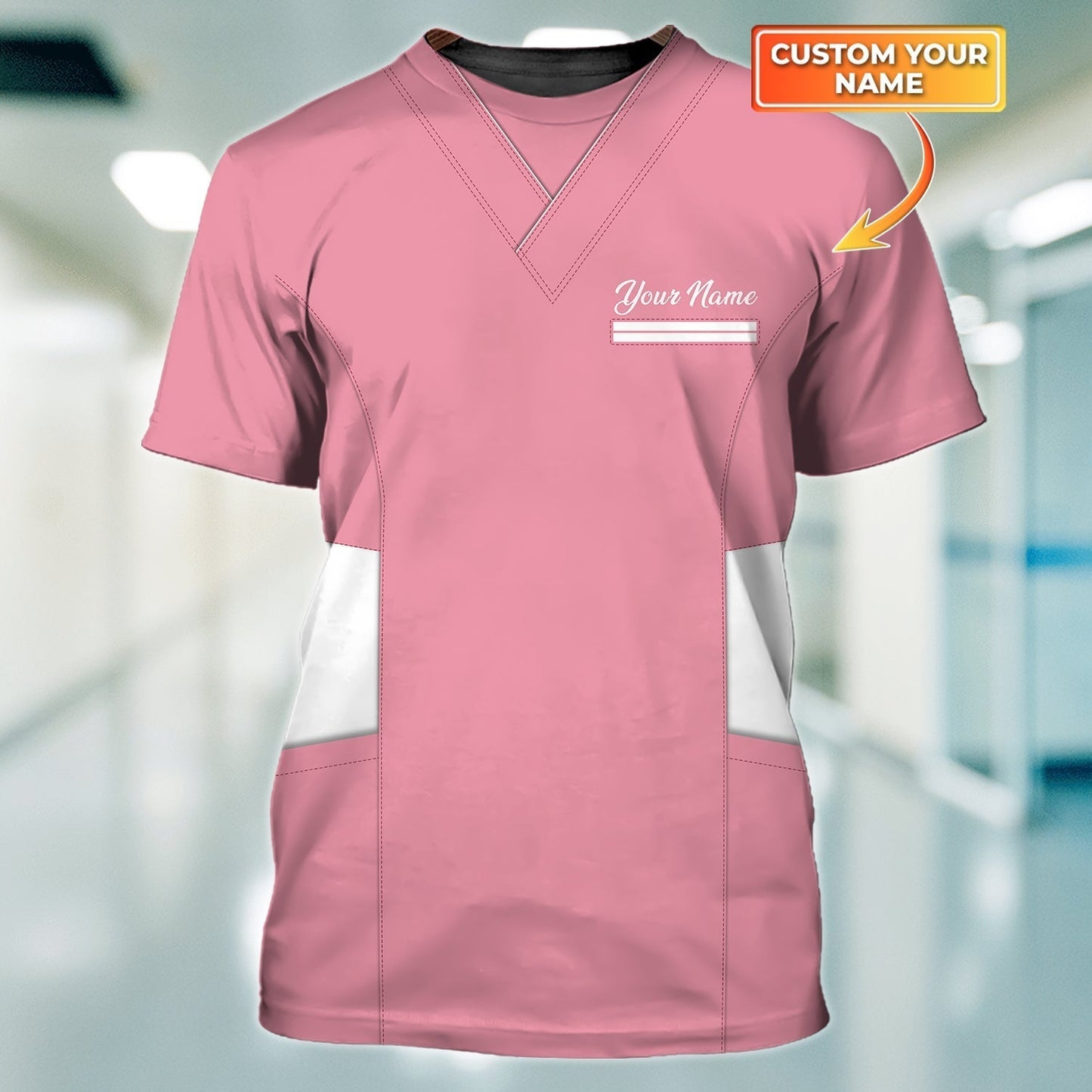 Custom 3D Pink Nurse Shirts Women Nurse Shirts TO1210