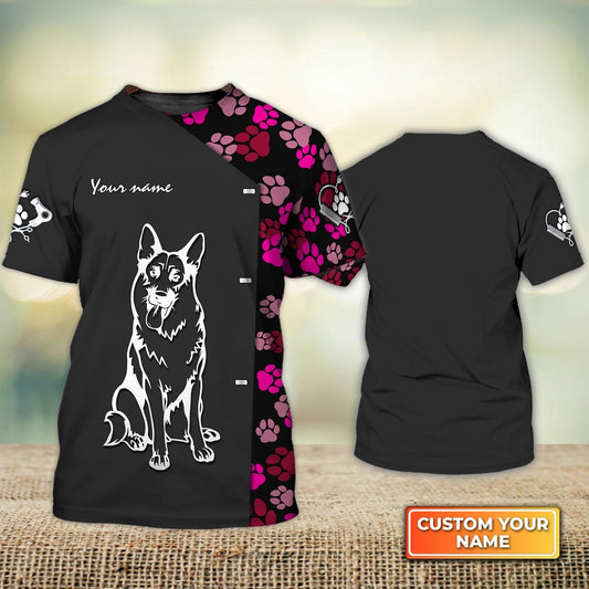 Custom 3D Dog Groomer Shirt German Shepherd Pink Pet Groomer Uniform Salon Pet TO1911