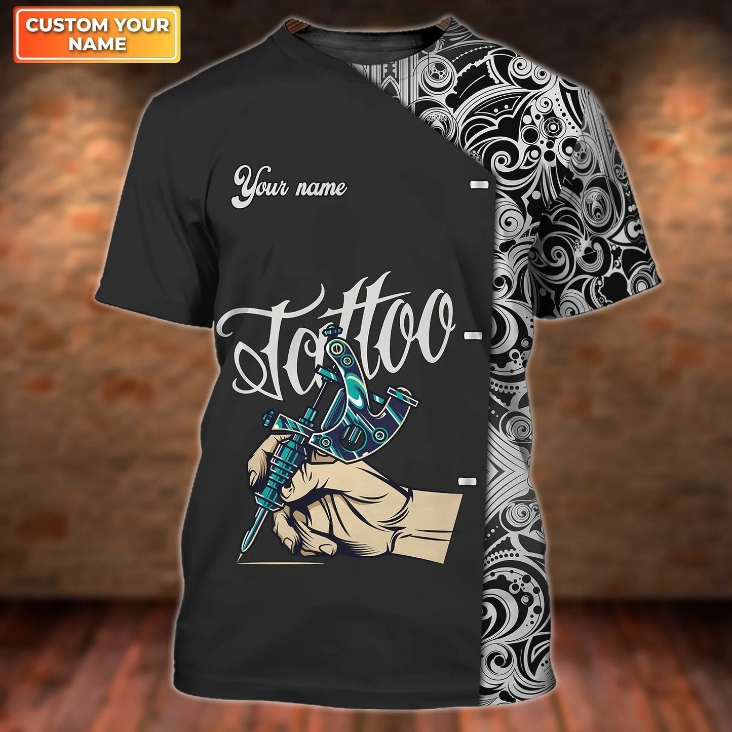 Custom 3D Tattoo Shirt Men, Tattoo Shop Uniform, Tattoo Lover Tshirt, Gift For A Tattoo Artist TO2640