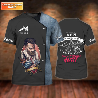 Custom 3D All Over Print Men Tattoo Artist Shirt, Classic Tattoo Artist Tee Shirt, Gift For Tattoo Lover TO2599