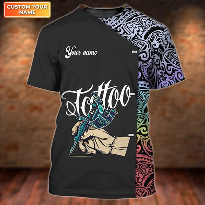 Custom 3D Tattoo Shirt Men, Tattoo Shop Uniform, Tattoo Lover Tshirt, Gift For A Tattoo Artist TO2640