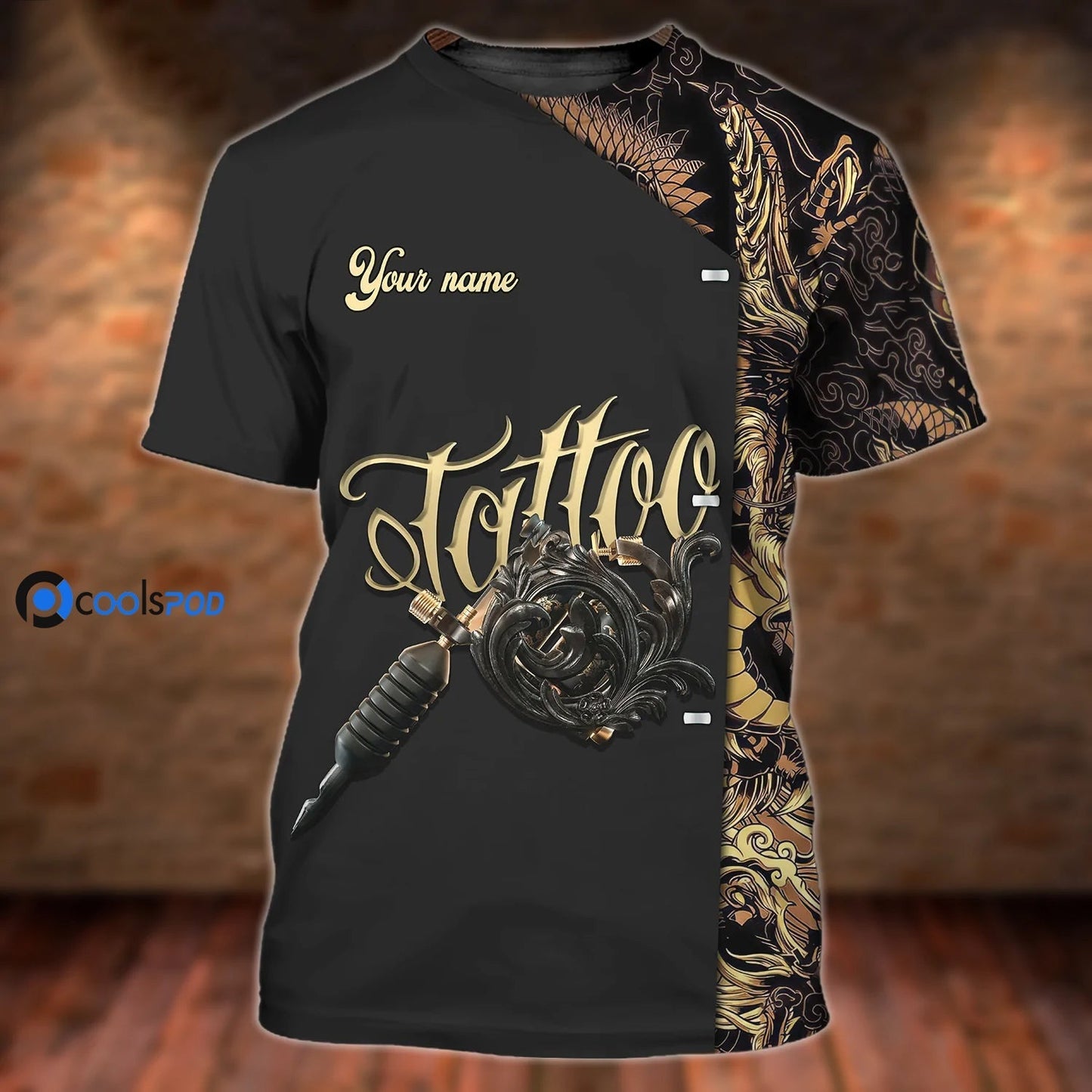 Custom 3D Tattoo Shirt Men, Tattoo Shop Uniform, Tattoo Lover Tshirt, Gift For A Tattoo Artist TO2640