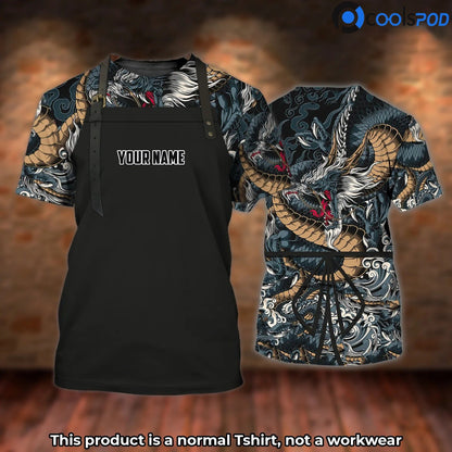 Personalized 3D All Over Print Dragon Tattoo Shirt, Tattoo Ship Uniform, Gift For Tattoo Lover TO2651