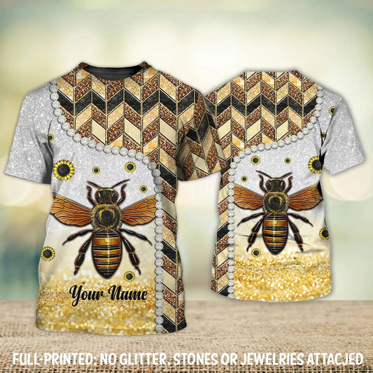 Custom Name Bee Keeper T Shirt, 3D All Over Print Bee Design On Shirt For Men Women TO2673