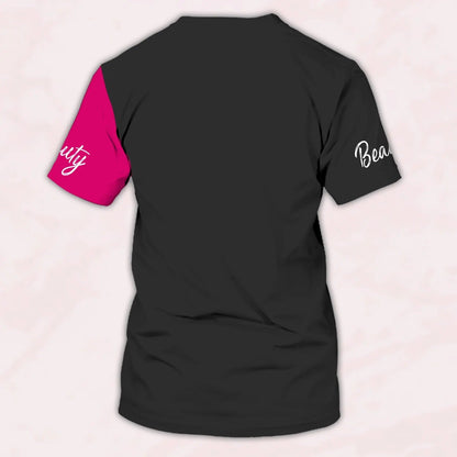 Custom 3D All Over Print Beauty Consultant Pink & Black T shirt, Gift For Beauty Technician TO2646