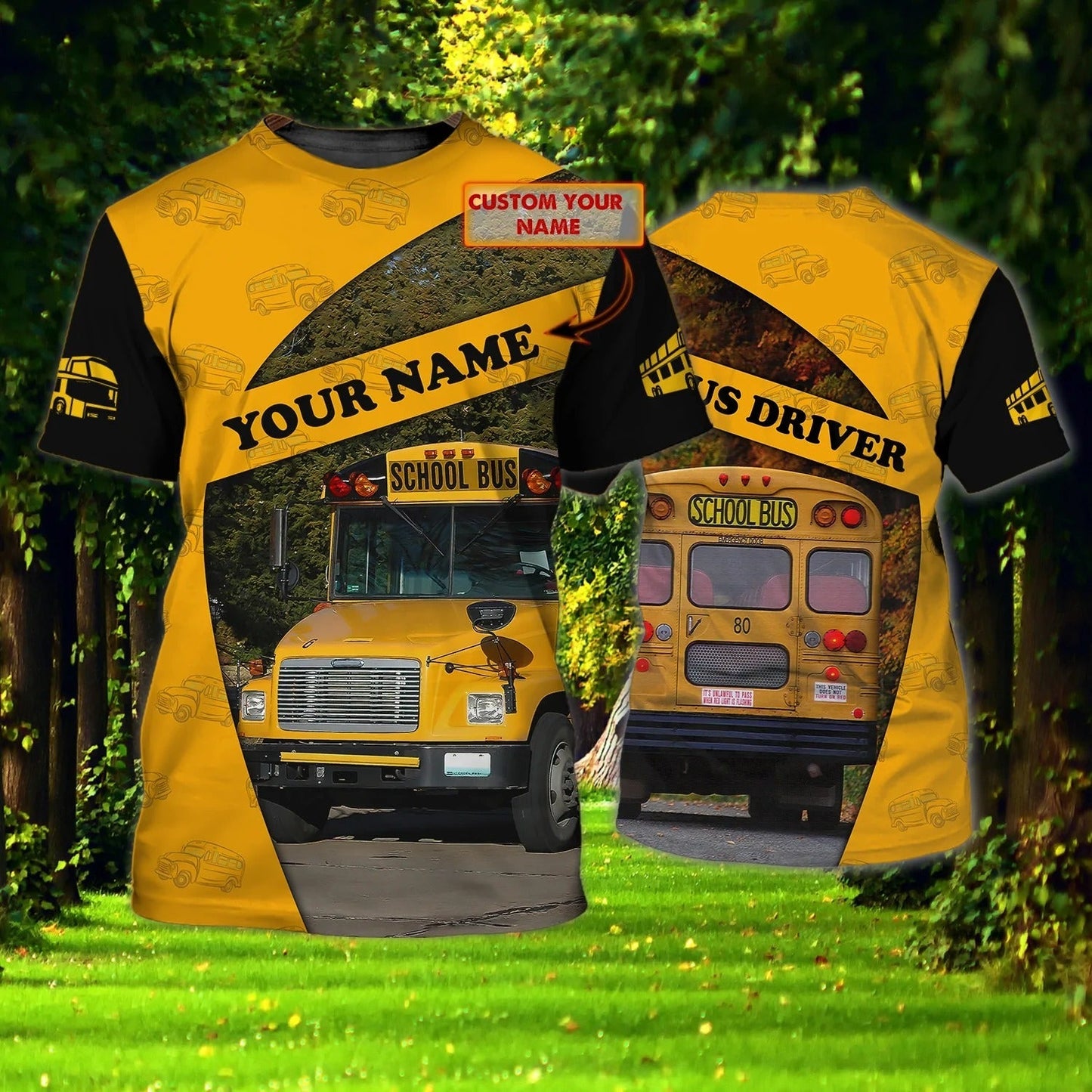 Personalized 3D Yellow School Bus Tshirt Men Women, Best Gift For School Driver TO2260