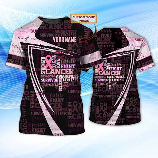 Custom Breast Cancer Fight T Shirt, Support Awareness Survivor Tshirt TO2444