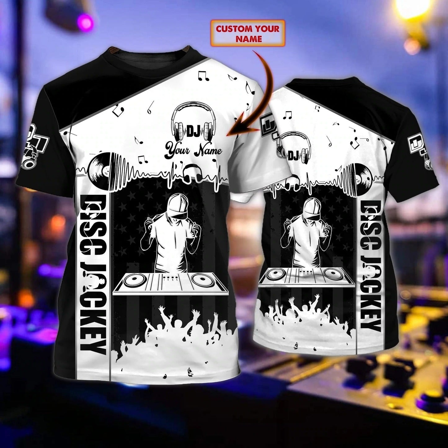 Skull Disc Jockey 3D Full Print Shirt, I Love Dj Shirt, To My Love Dj Boyfriend Gifts, Deejay Shirts TO0030