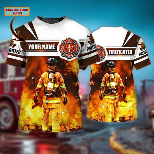 Personalized Firefighter Job Shirt Full Printing, Firefighter Shirts Custom, Wildland Firefighter Shirt, Firefighter T Shirt Designs TO0637