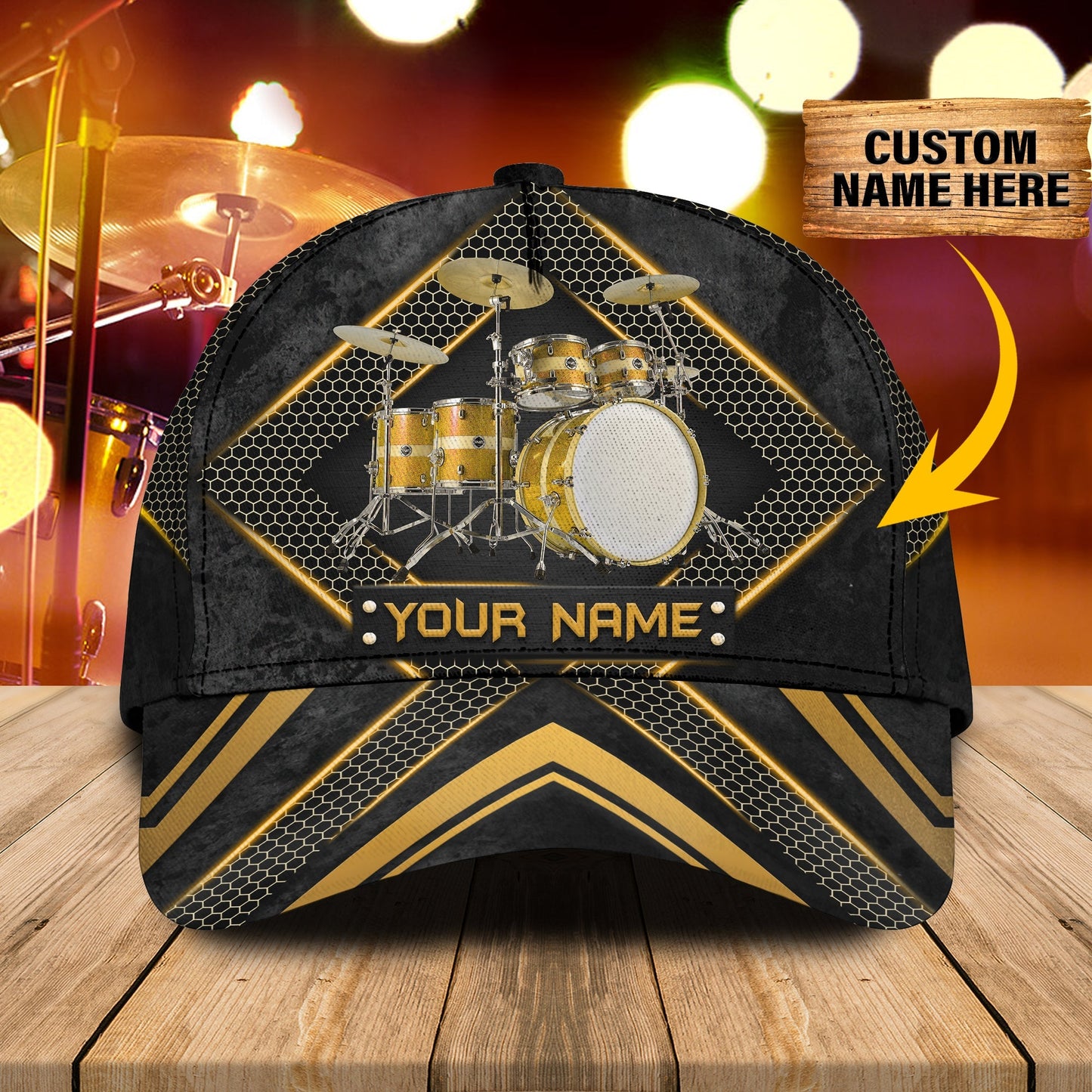 3D Classic Cap Drum 05 Personalized Name Cap Lasfour CA0641