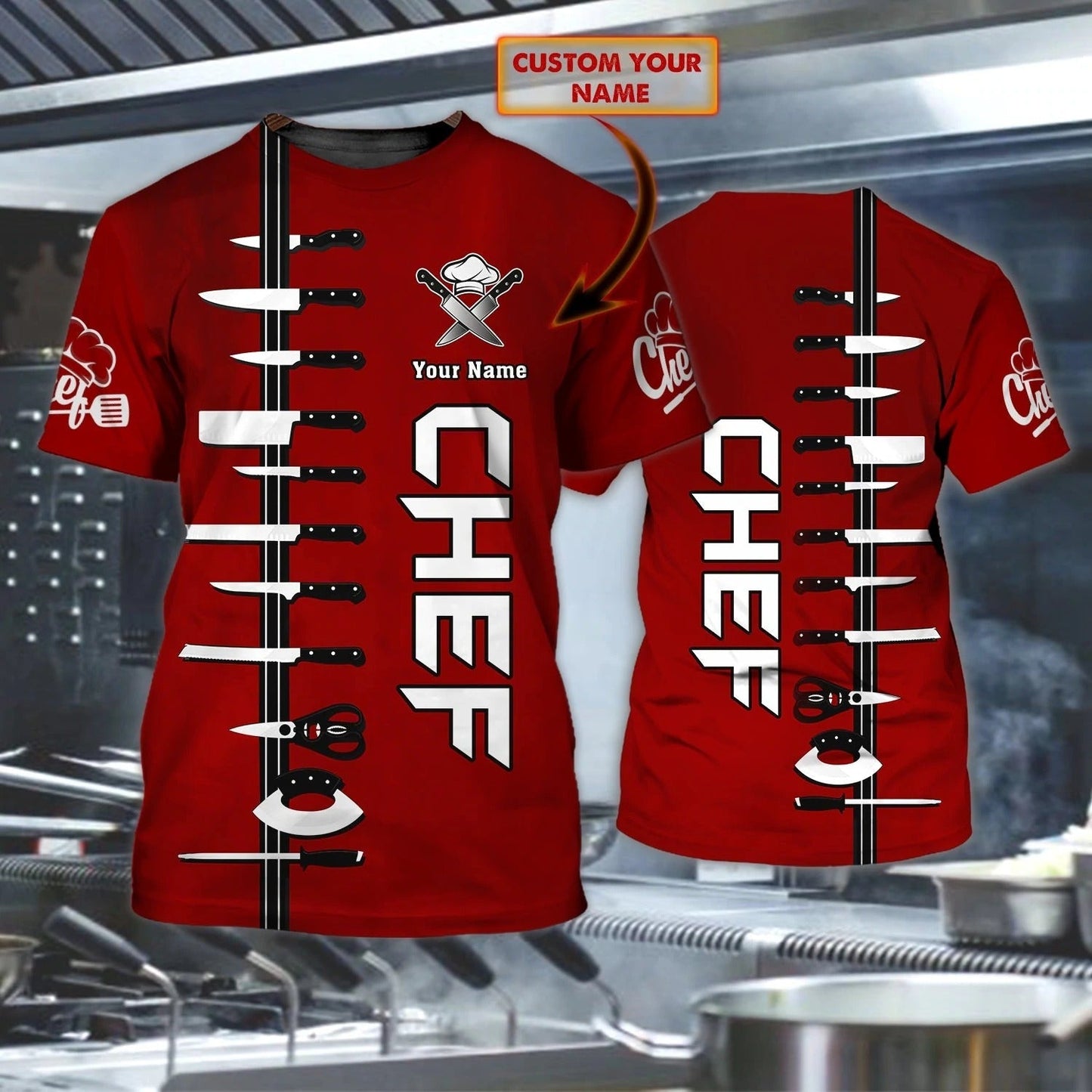 Custom With Name 3D All Over Print Shirt For Master Chef, Gift To Cooking Lover Cooker Gifts, Gift For Chef Birthday Chef TO0263