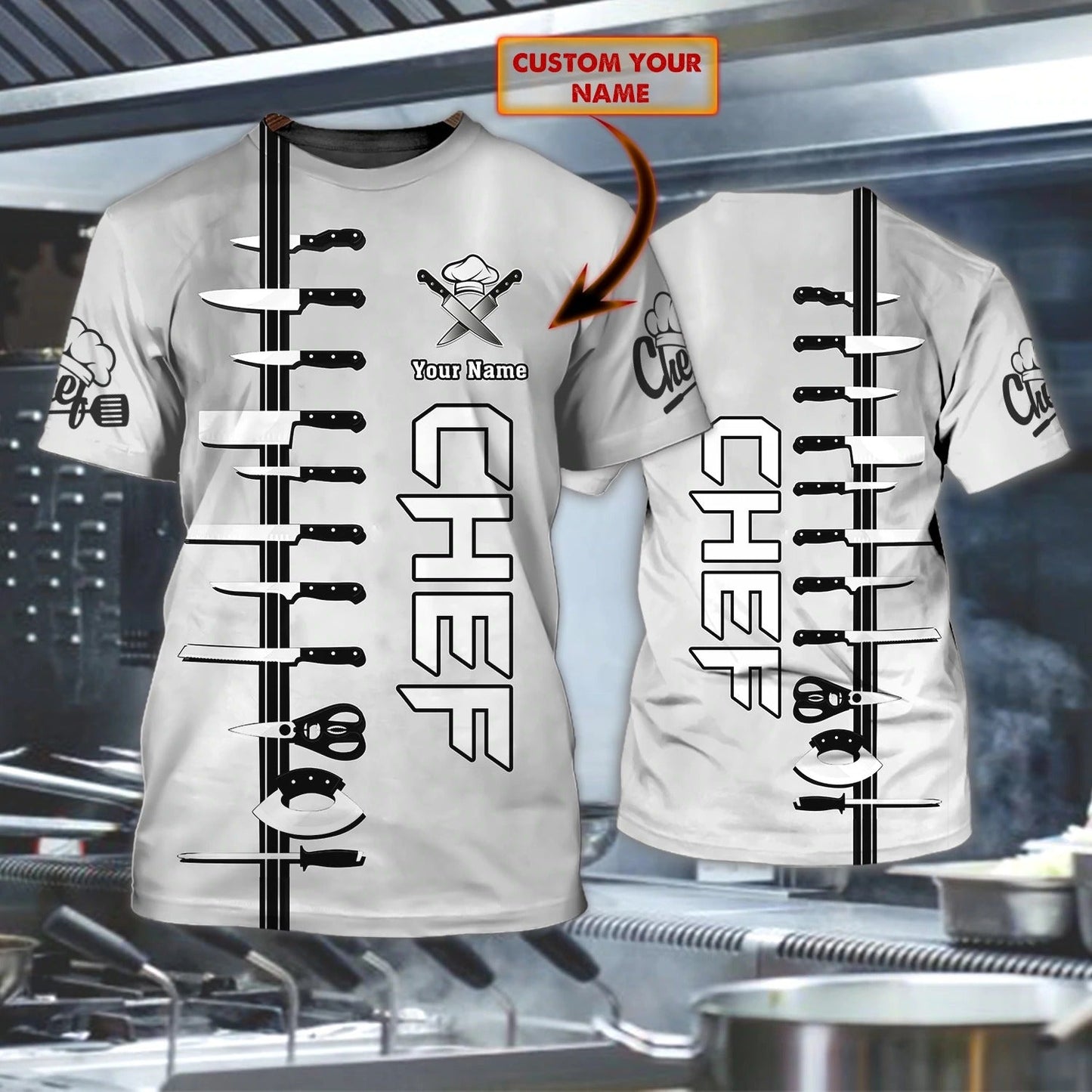 Personalized Master Chef Skull Tee 3D Shirt, Sublimation Skull Master Chef For Cooking Lover, Present For Chef TO0265